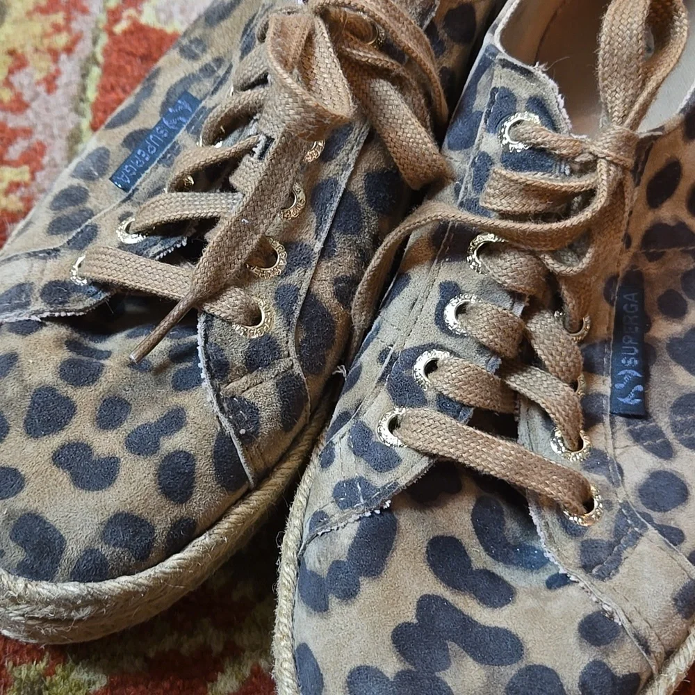 Superga Leopard Print Leather Sneakers